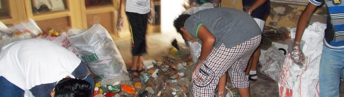 Kids picking up litter