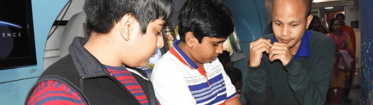 Teacher and students