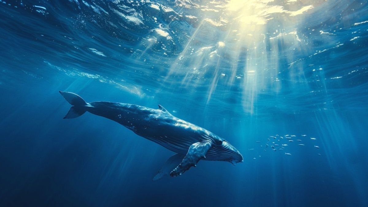 Whale swimming