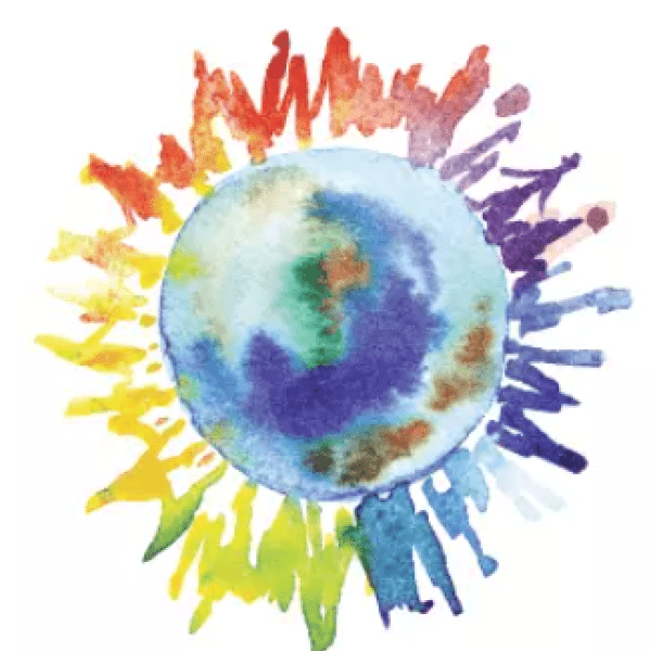 watercolor of a globe